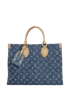 Louis Vuitton Denim Monogram OnTheGo MM Tote Bag