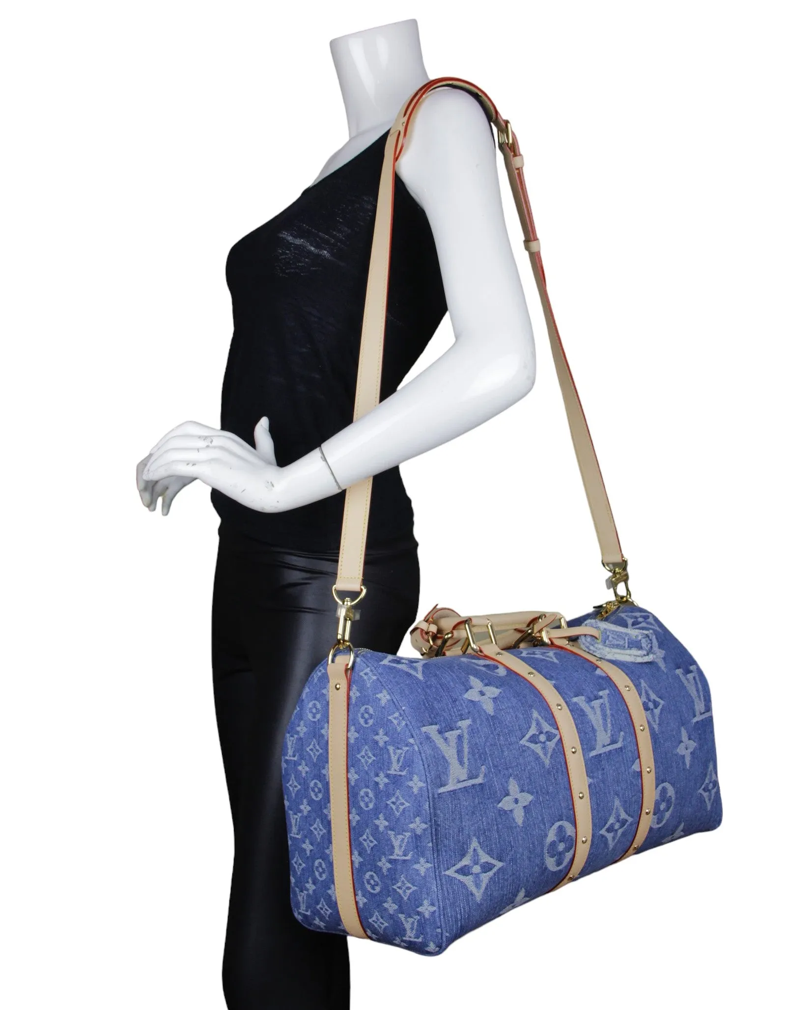 Louis Vuitton Denim Remix Keepall Bandouliere 45