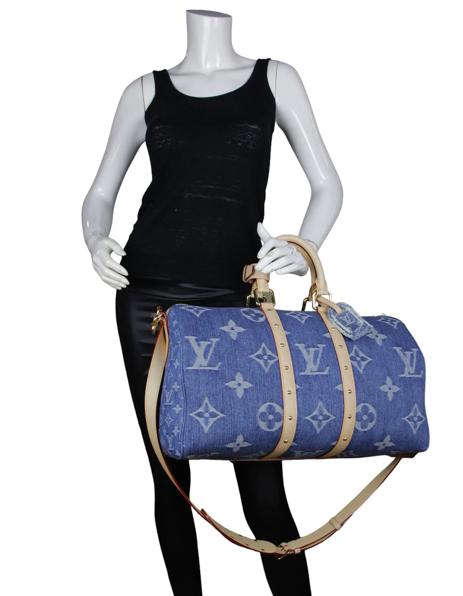 Louis Vuitton Denim Remix Keepall Bandouliere 45
