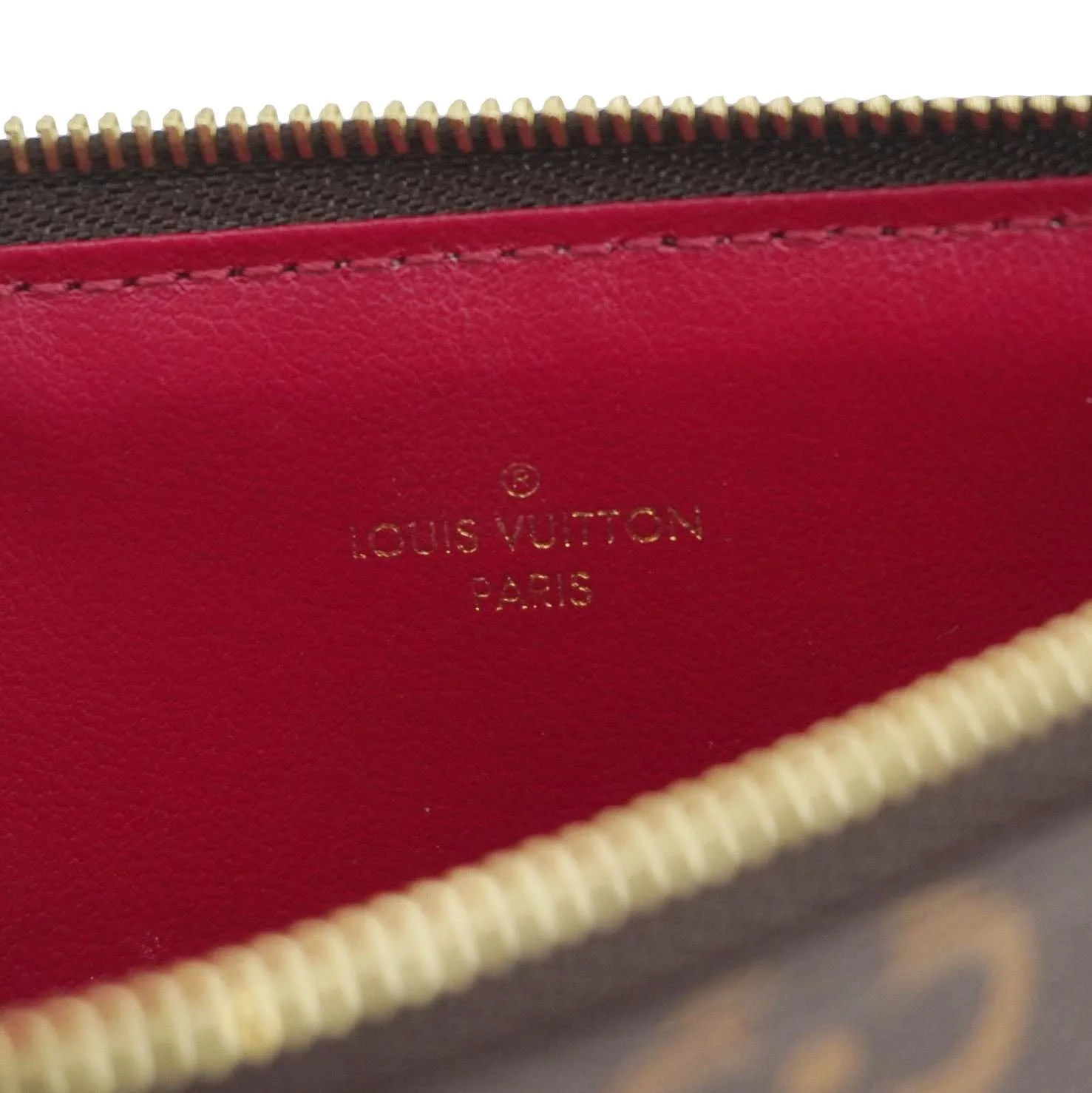 LOUIS VUITTON Felicie Zippered Monogram Canvas Insert Pouch Brown