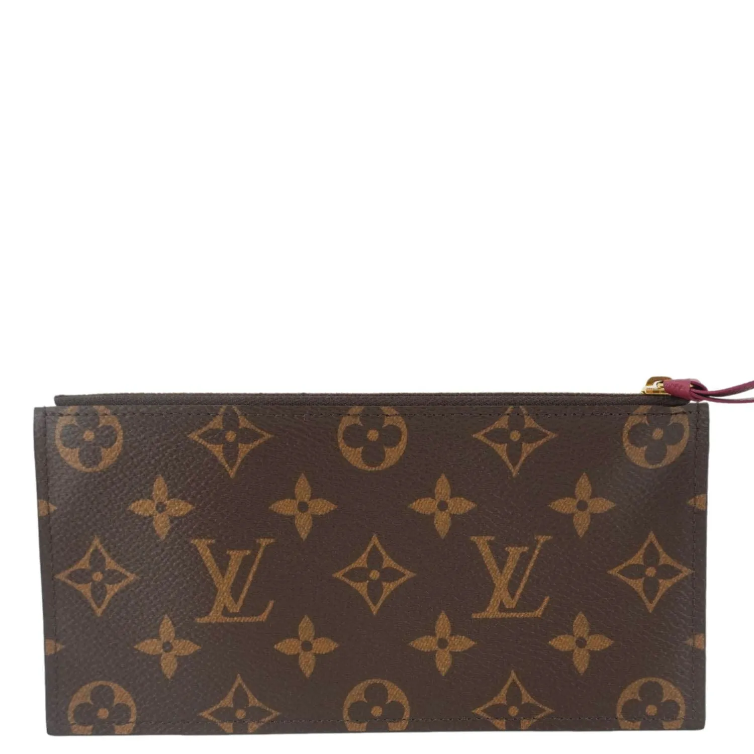 LOUIS VUITTON Felicie Zippered Monogram Canvas Insert Pouch Brown