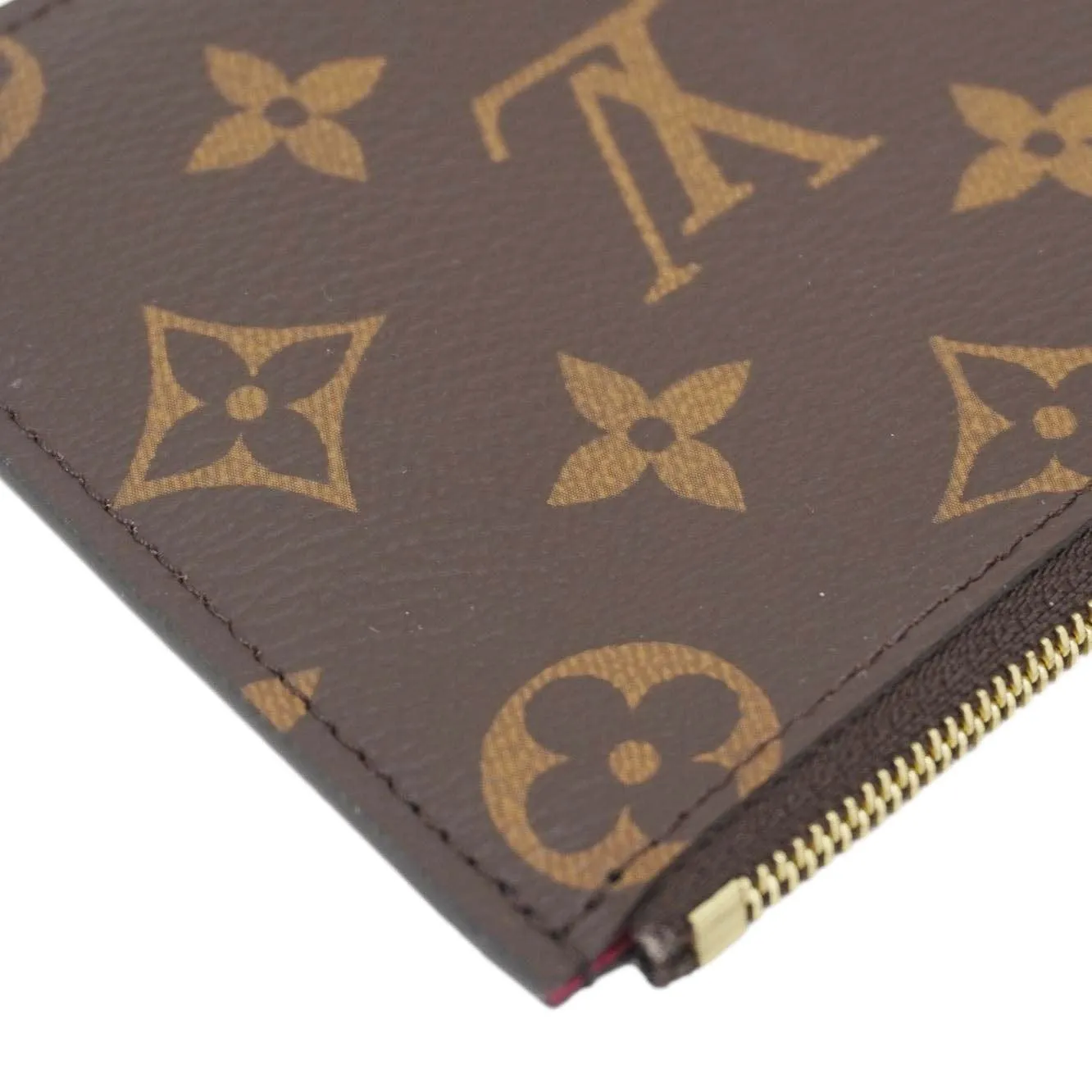 LOUIS VUITTON Felicie Zippered Monogram Canvas Insert Pouch Brown