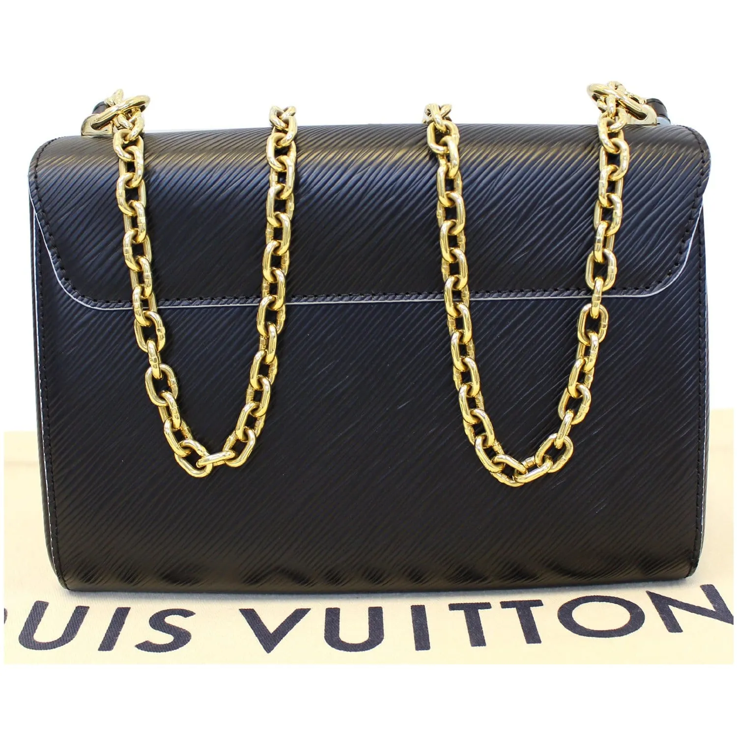 LOUIS VUITTON Flower Twist MM Epi Leather Shoulder Bag Black