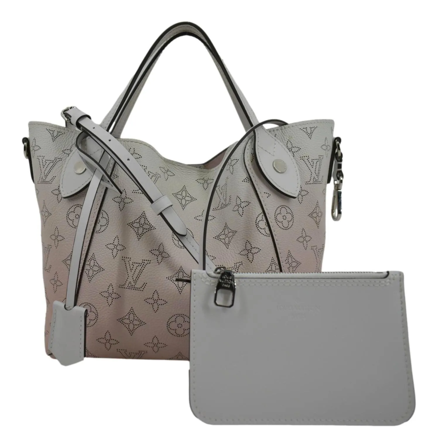 LOUIS VUITTON Hina PM Mahina Leather Tote Shoulder Bag Lilas