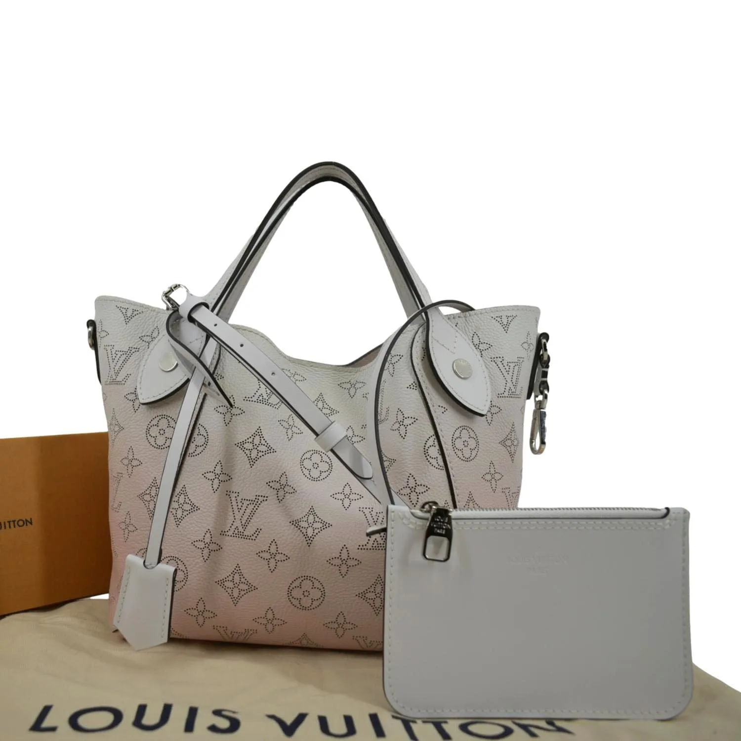 LOUIS VUITTON Hina PM Mahina Leather Tote Shoulder Bag Lilas