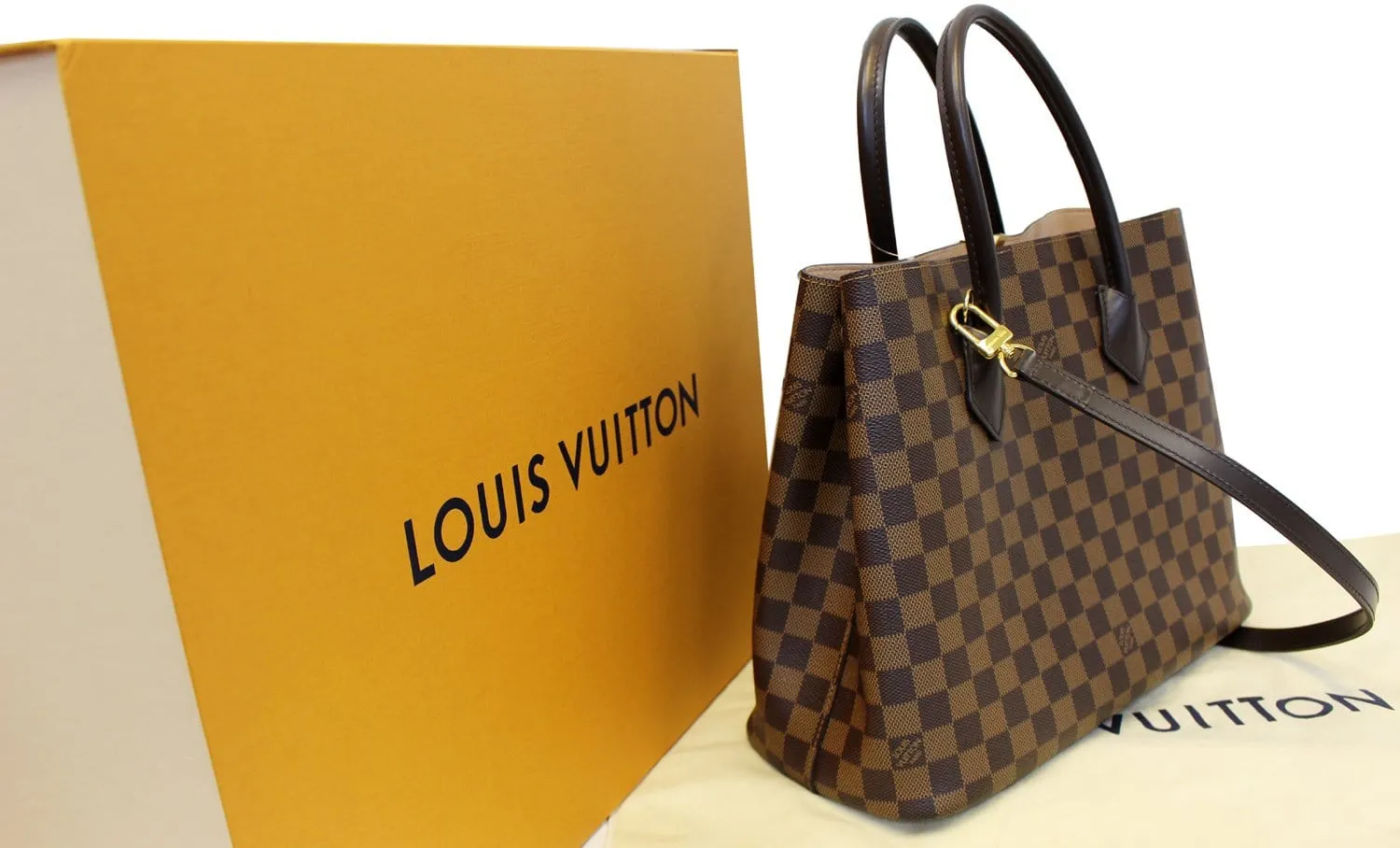 LOUIS VUITTON Kensington Damier Ebene Shoulder Handbag
