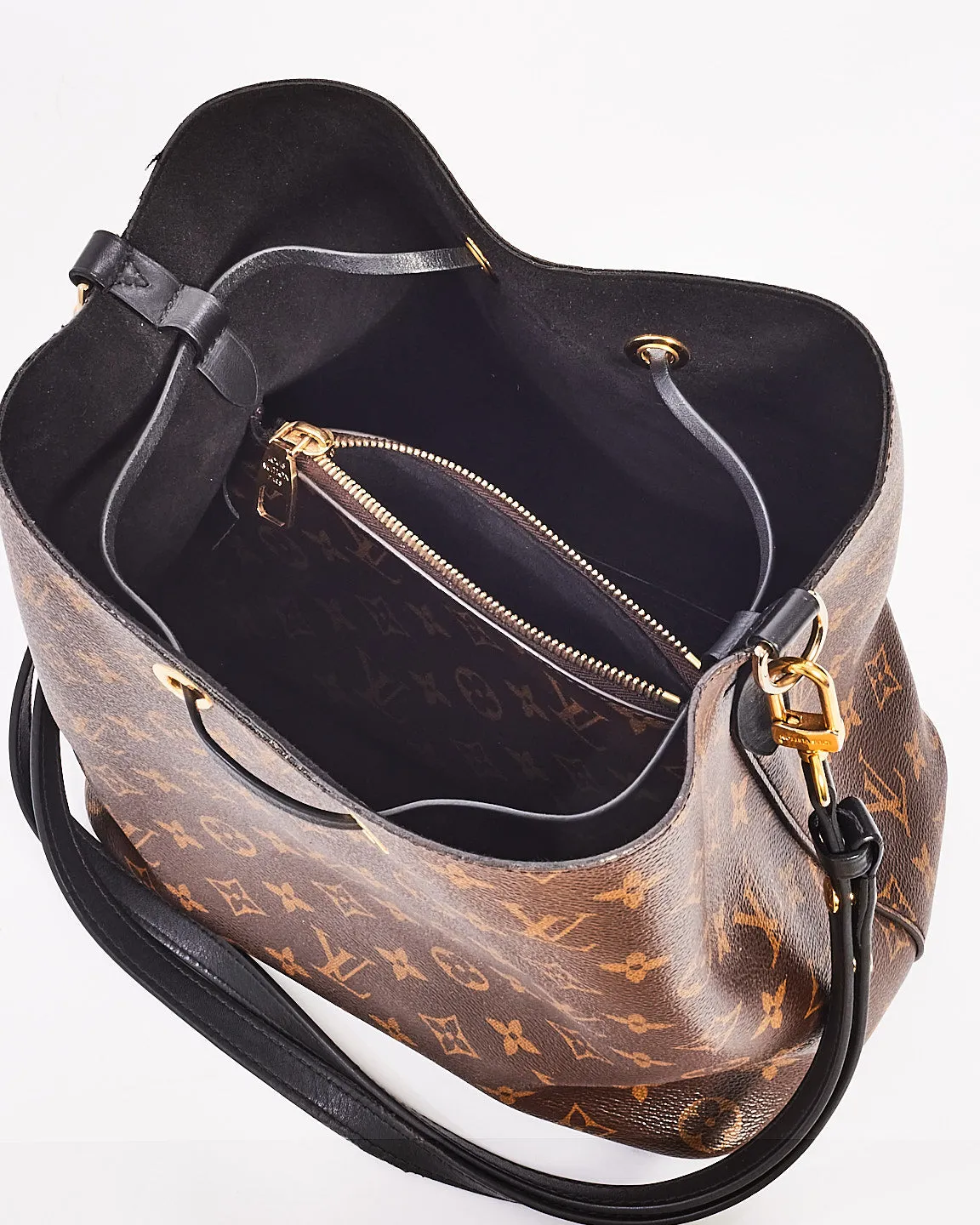 Louis Vuitton Monogram Coated Canvas Noir NéoNoé MM Bag