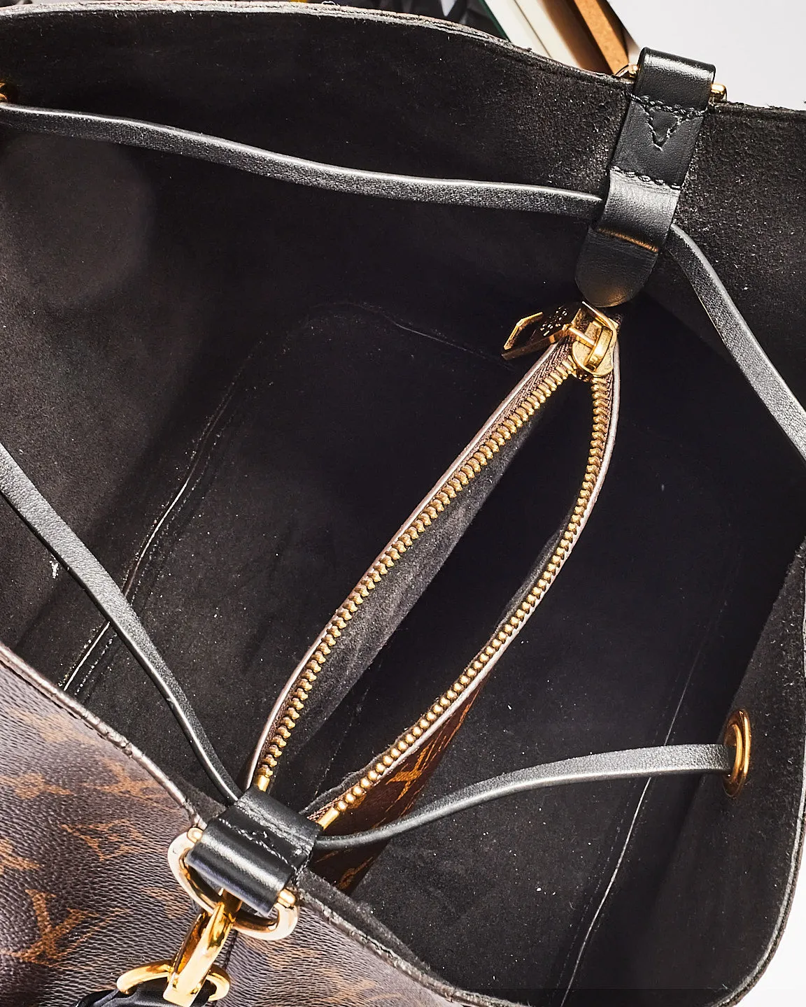 Louis Vuitton Monogram Coated Canvas Noir NéoNoé MM Bag