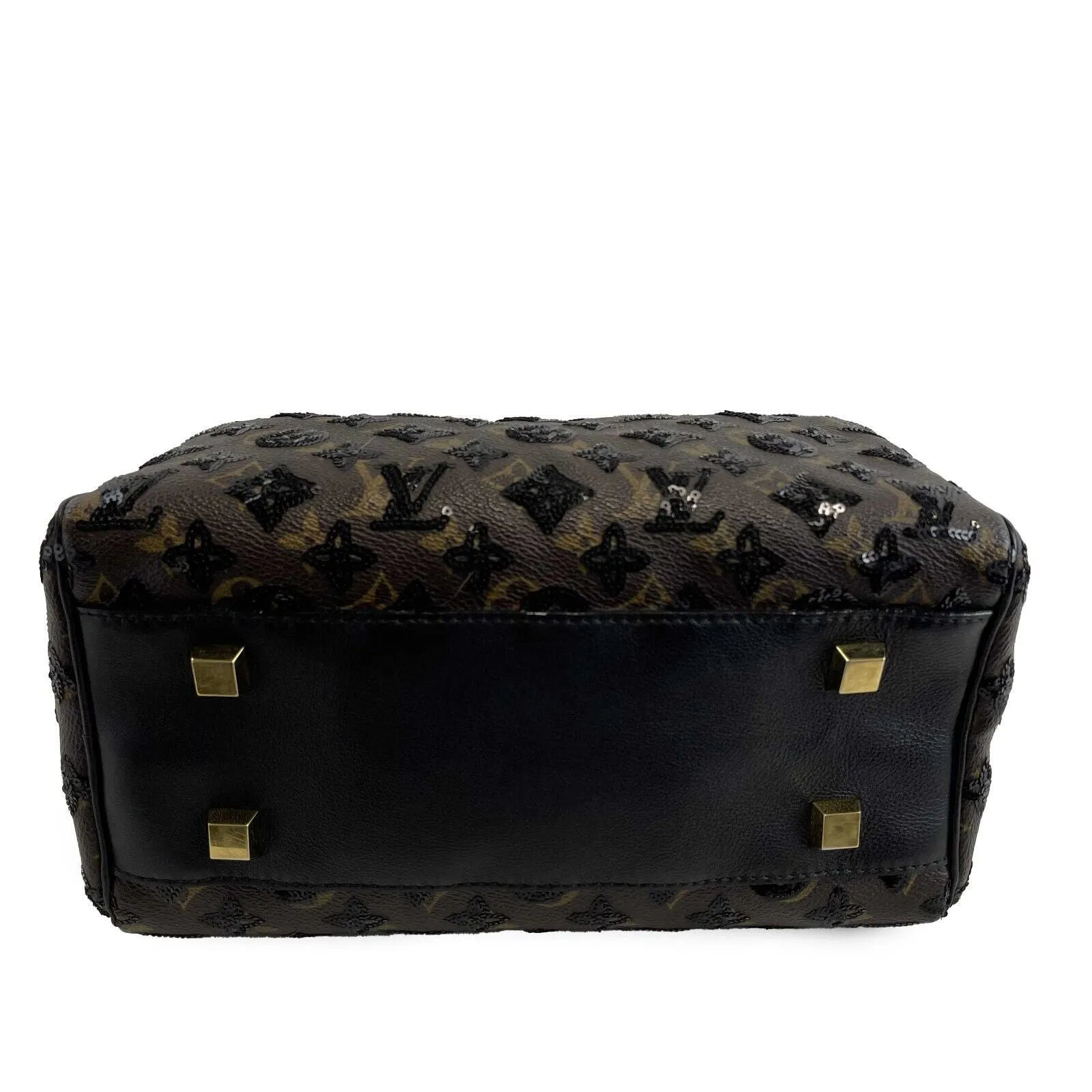 Louis Vuitton Monogram speedy 30 eclipse black sequined Brown Black Handbag