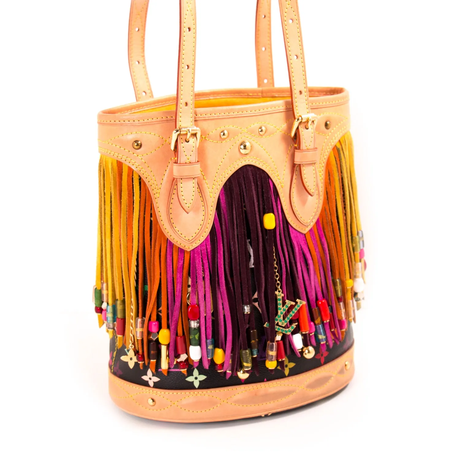 Louis Vuitton Multicolor Fringes Bucket Tote Bag