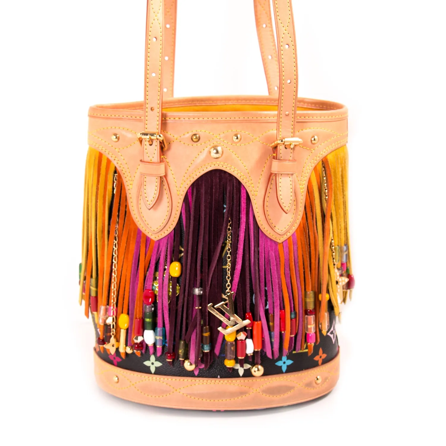 Louis Vuitton Multicolor Fringes Bucket Tote Bag