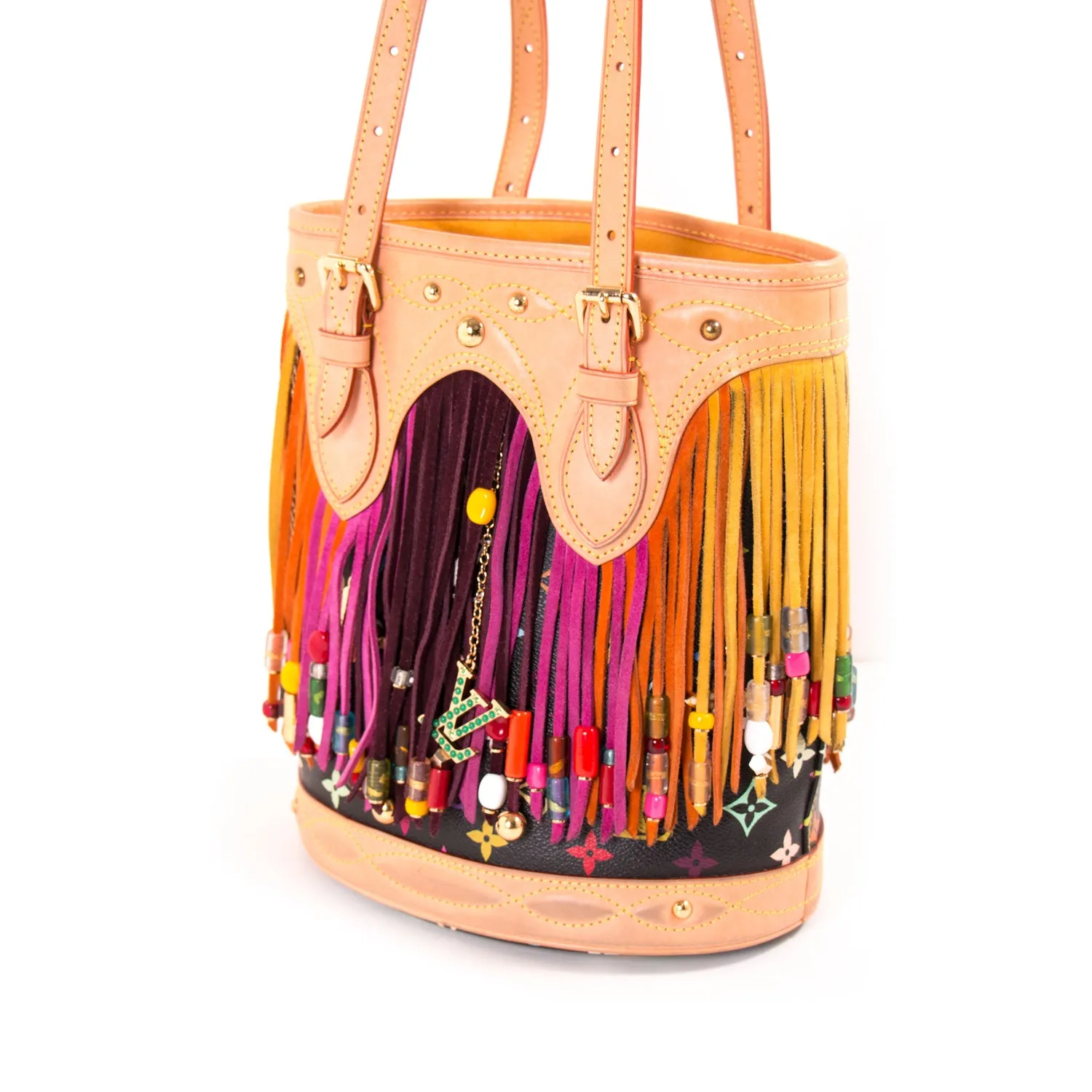 Louis Vuitton Multicolor Fringes Bucket Tote Bag
