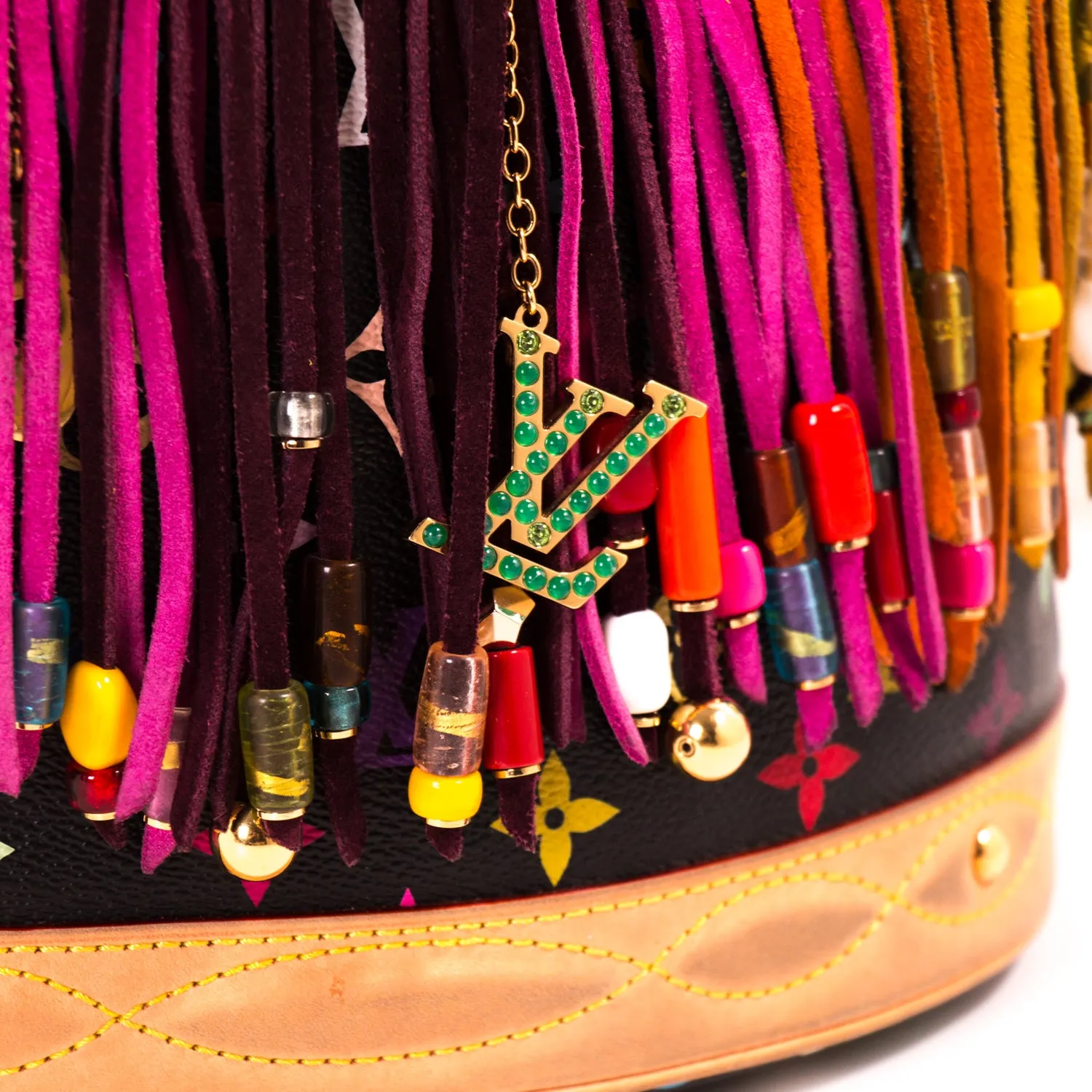 Louis Vuitton Multicolor Fringes Bucket Tote Bag