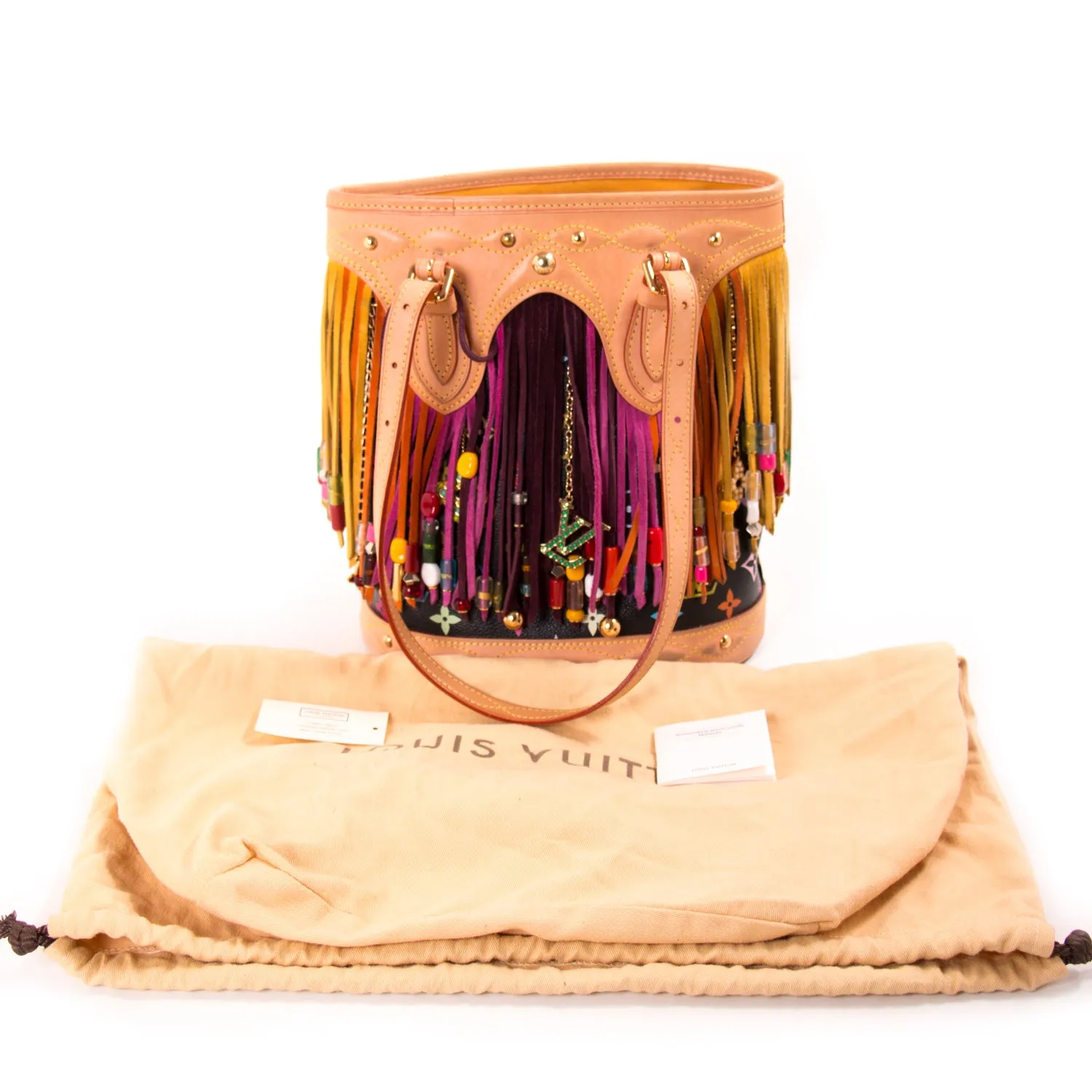 Louis Vuitton Multicolor Fringes Bucket Tote Bag