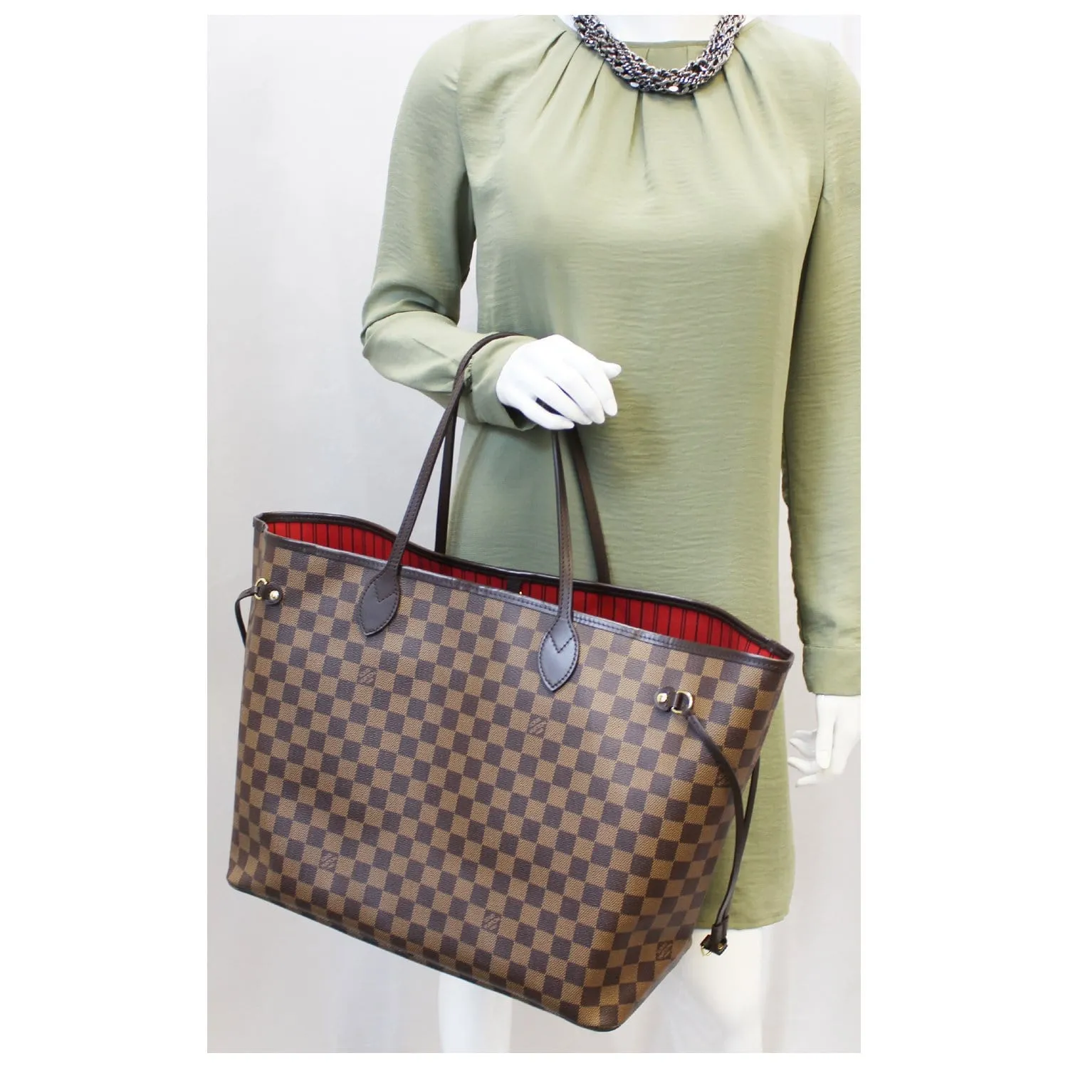 LOUIS VUITTON Neverfull GM Damier Ebene Tote Shoulder Bag