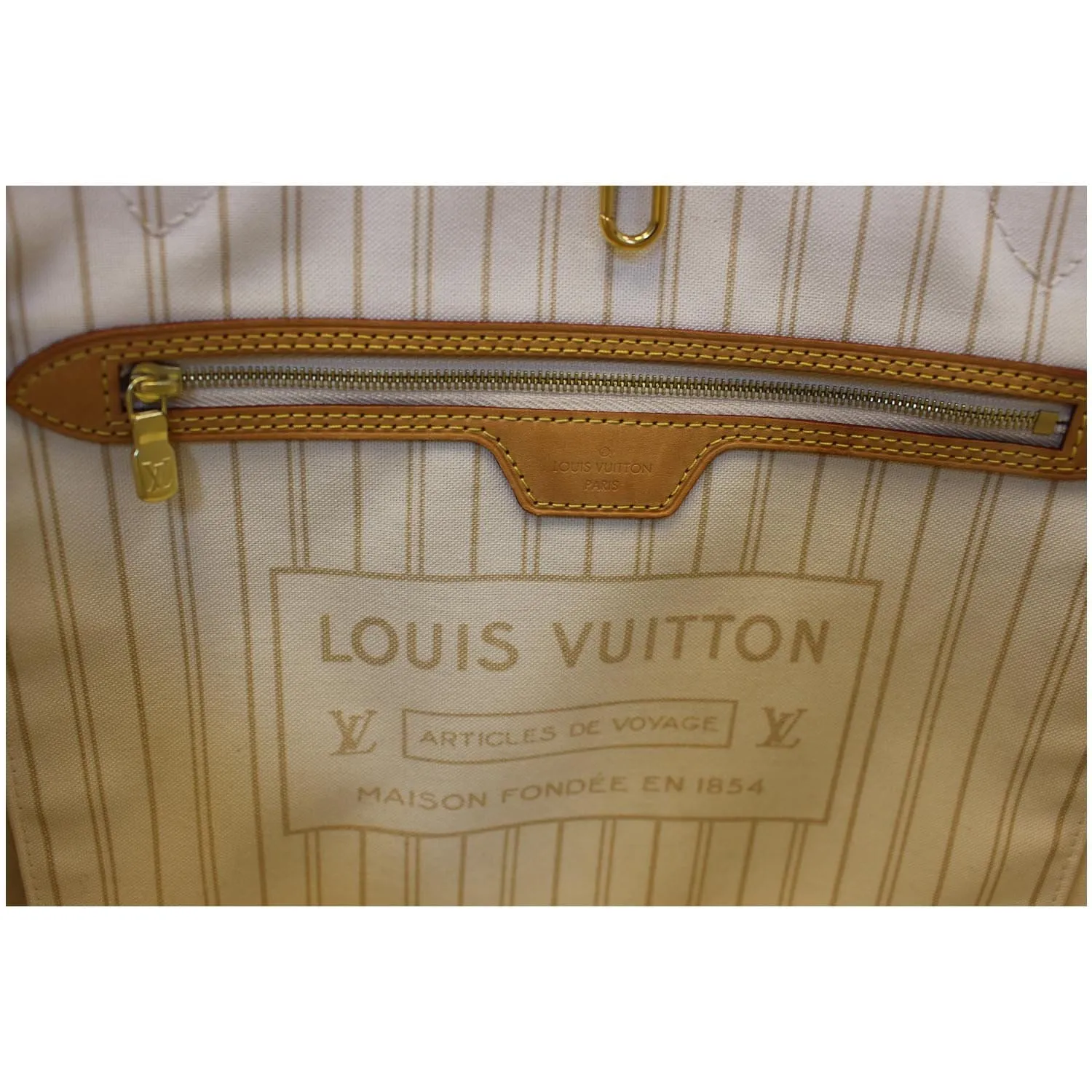 LOUIS VUITTON Neverfull MM Damier Azur Tote Shoulder Bag