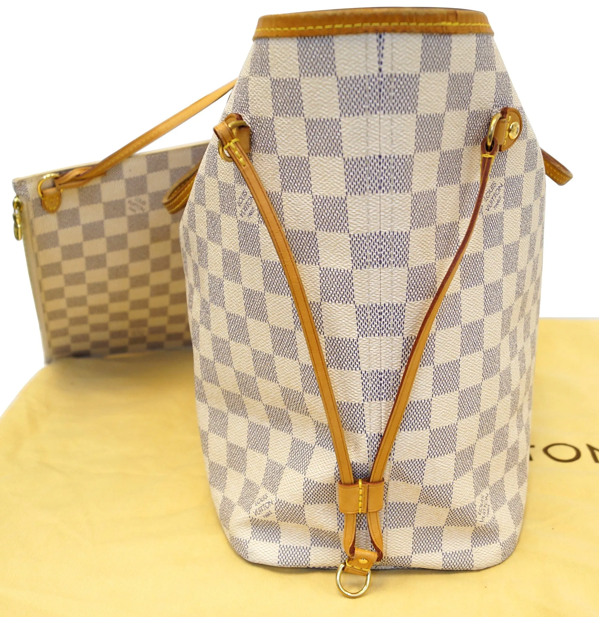 LOUIS VUITTON Neverfull MM Damier Azur  Tote Shoulder Bag