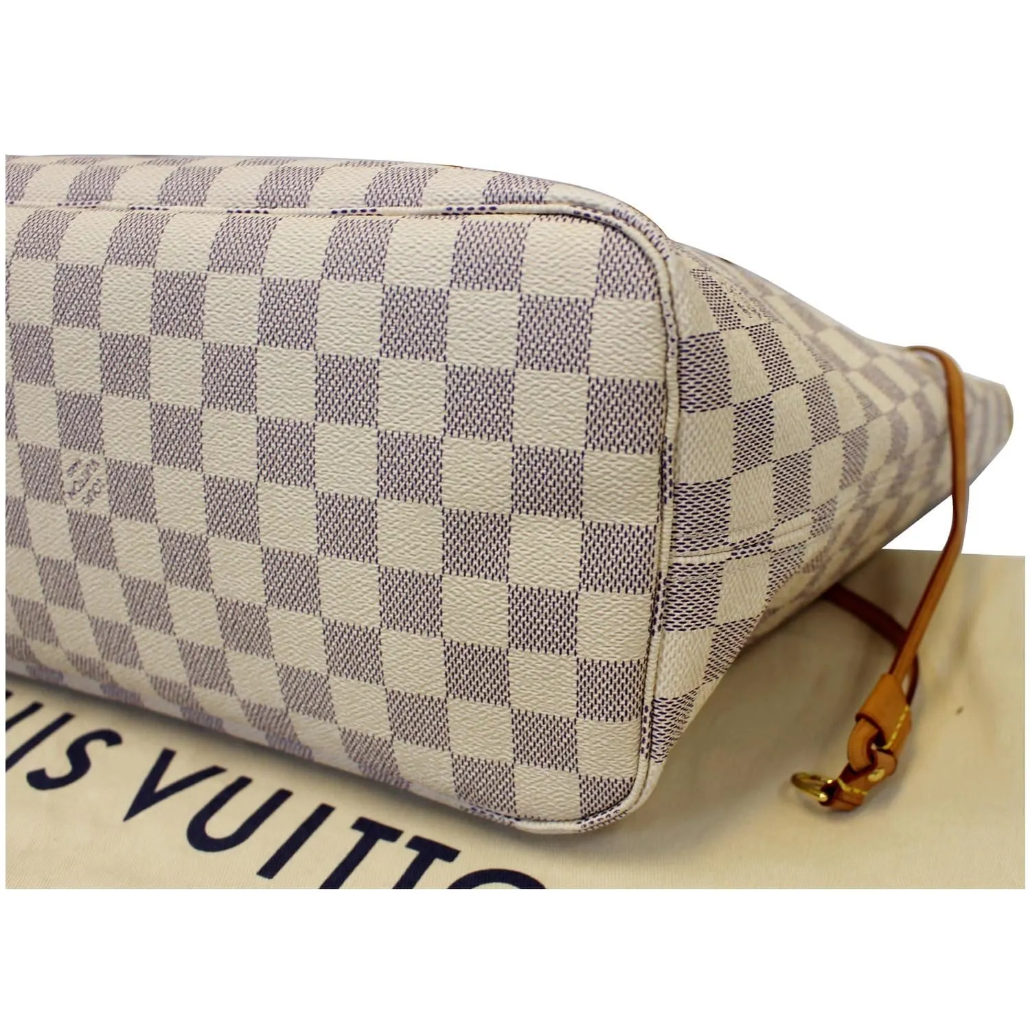 LOUIS VUITTON Neverfull MM Damier Azur Tote Shoulder Bag