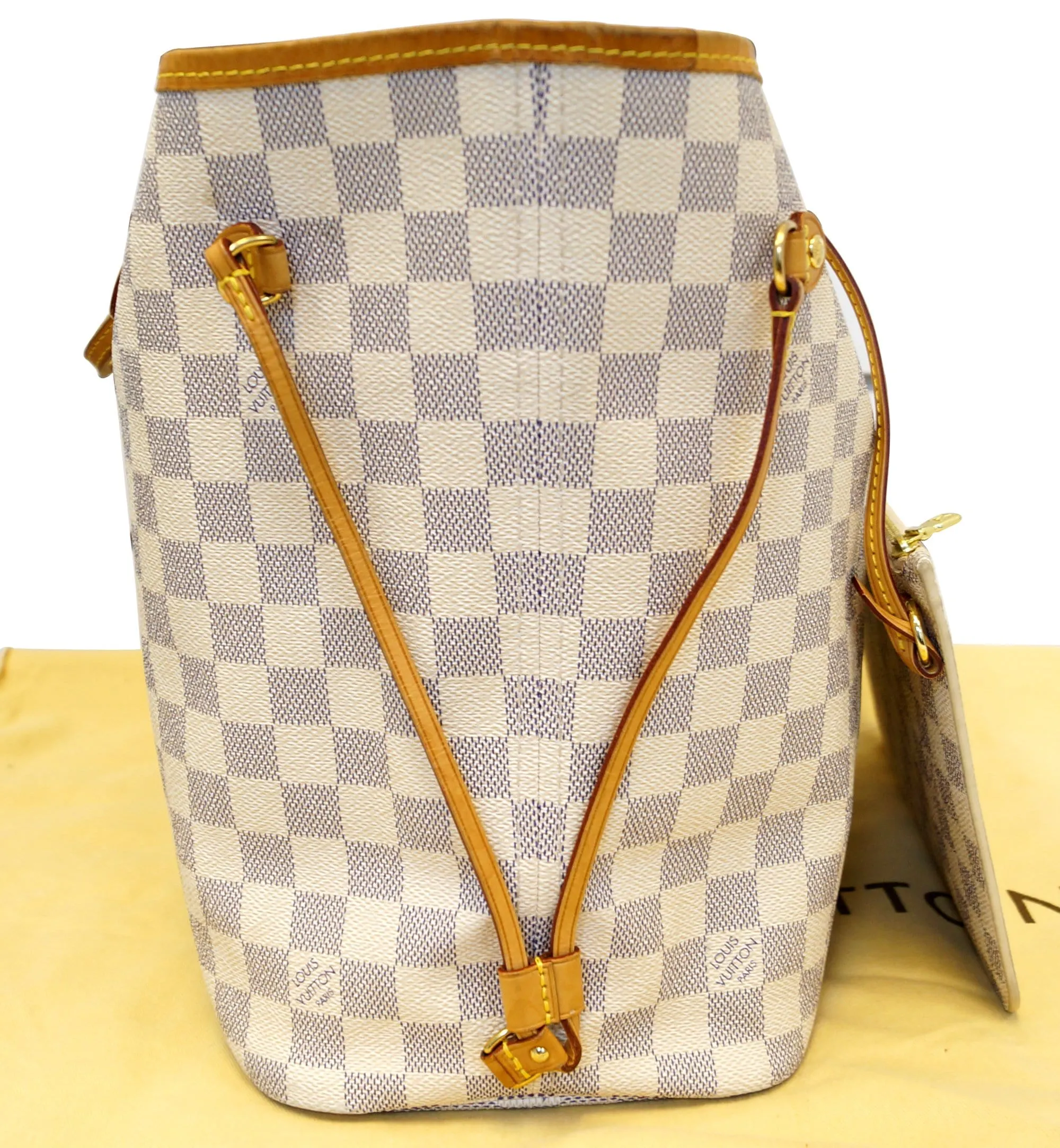 LOUIS VUITTON Neverfull MM Damier Azur  Tote Shoulder Bag