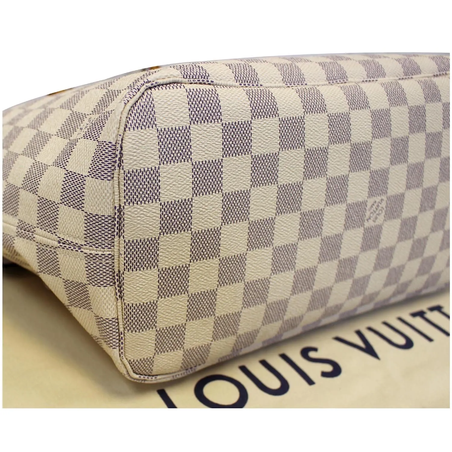 LOUIS VUITTON Neverfull MM Damier Azur Tote Shoulder Bag