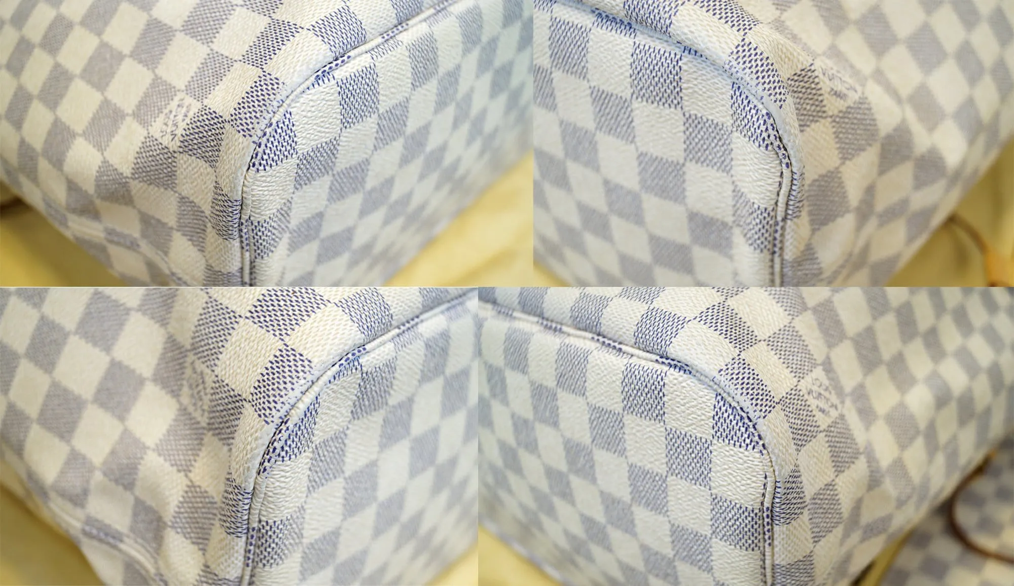LOUIS VUITTON Neverfull MM Damier Azur  Tote Shoulder Bag