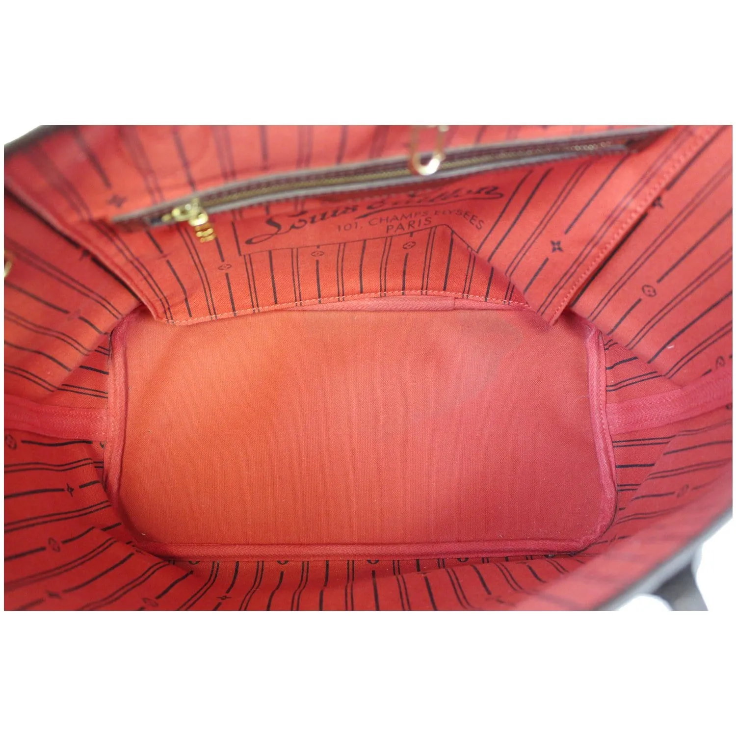 LOUIS VUITTON Neverfull MM Damier Ebene Tote Shoulder Bag