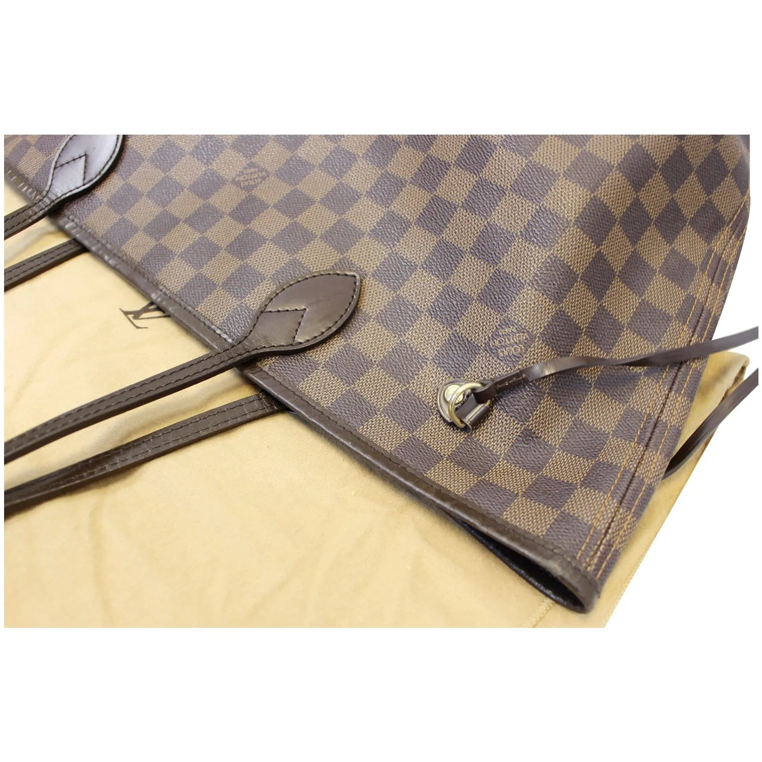 LOUIS VUITTON Neverfull MM Damier Ebene Tote Shoulder Bag