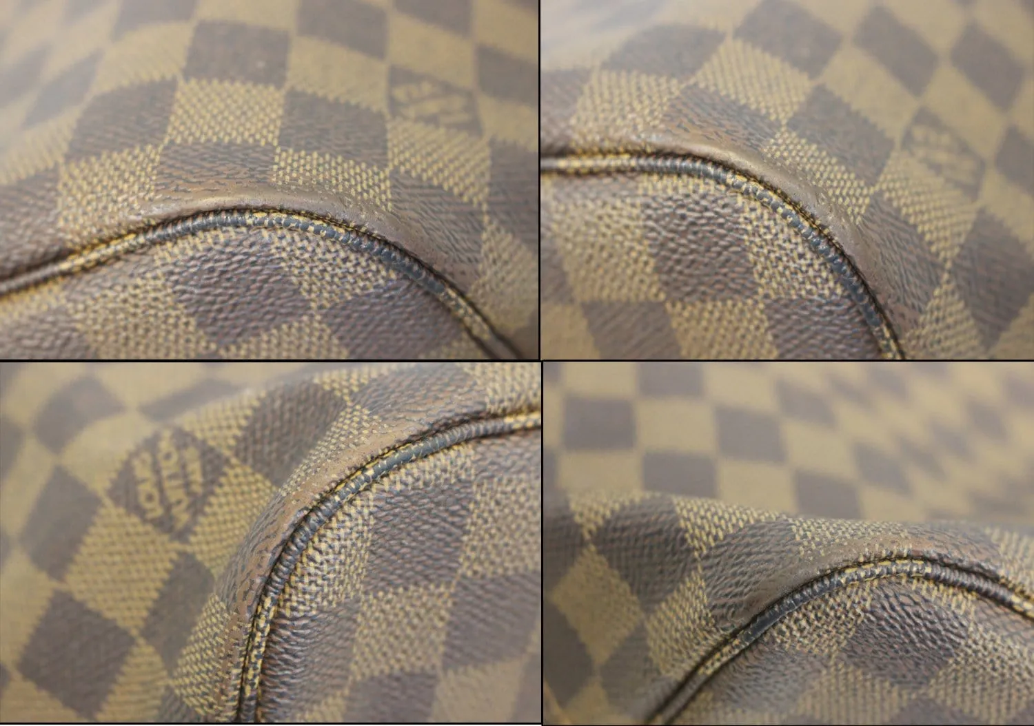 LOUIS VUITTON Neverfull MM Damier Ebene Tote Shoulder Bag