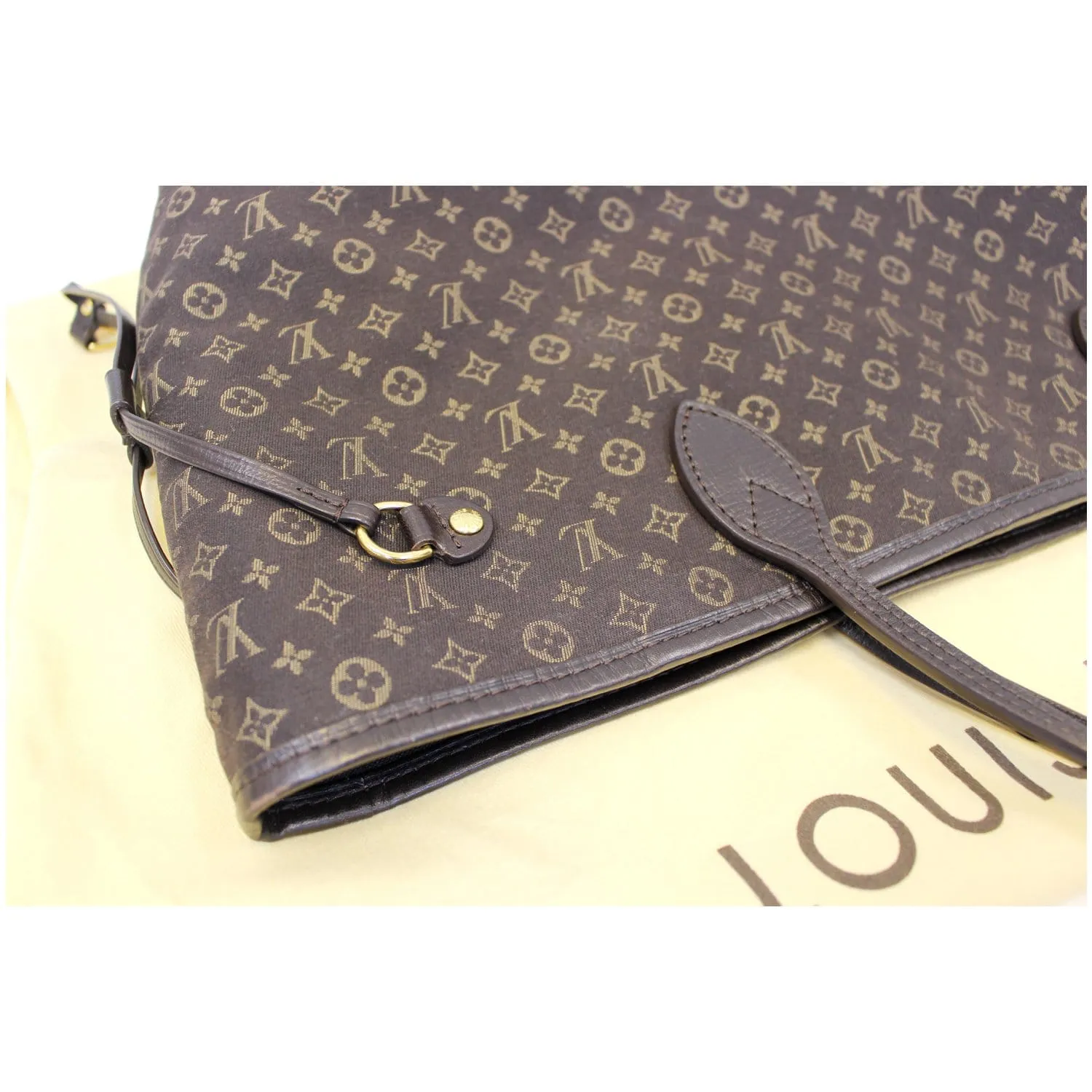 LOUIS VUITTON Neverfull MM Fusain Monogram Idylle Shoulder Bag