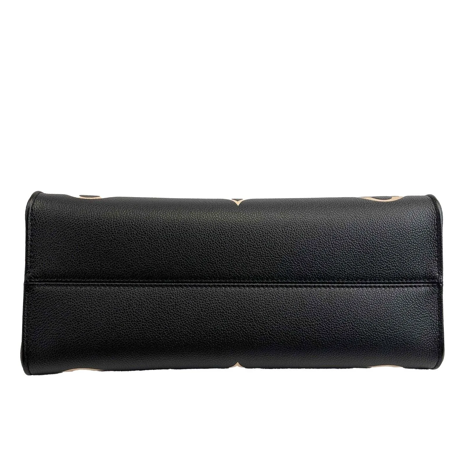Louis Vuitton - NEW - On the go MM - Black/Beige Embossed Leather Tote w/ Strap