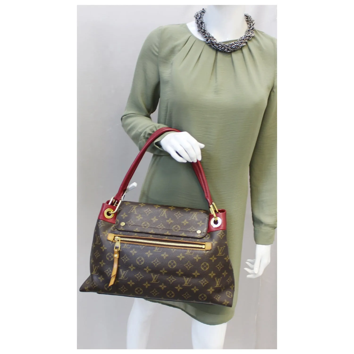 LOUIS VUITTON Olympe Aurore Monogram Canvas Satchel Shoulder Bag