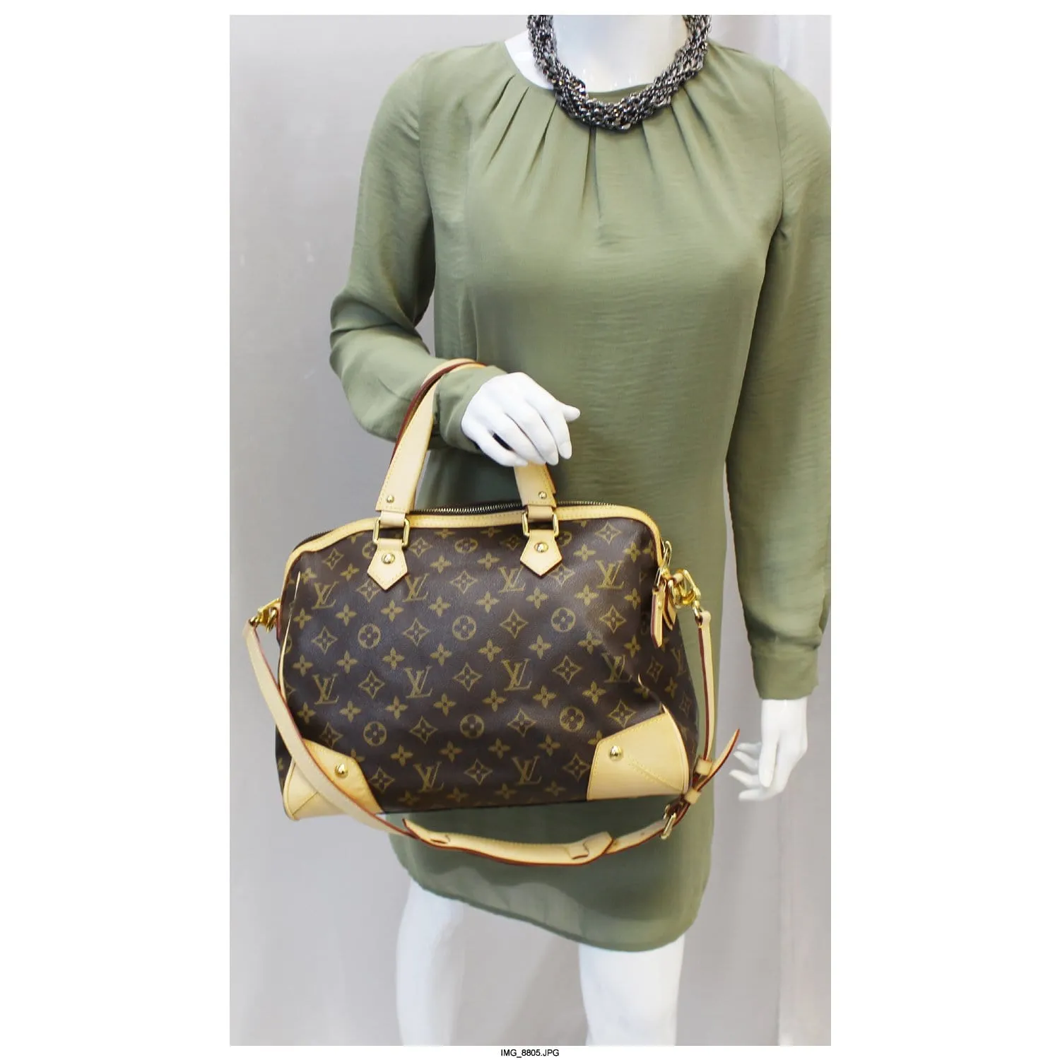 LOUIS VUITTON Retiro PM Monogram Canvas Shoulder Bag Brown