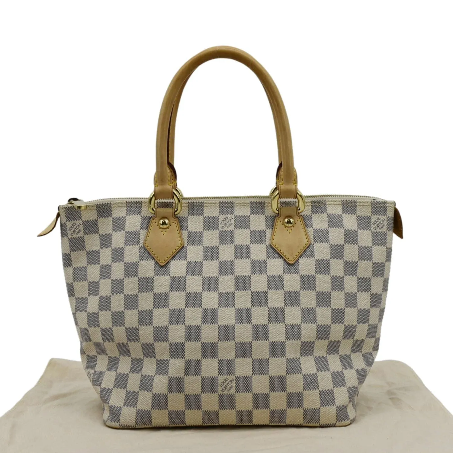 LOUIS VUITTON Saleya PM Damier Azur Tote Shoulder Bag Brown
