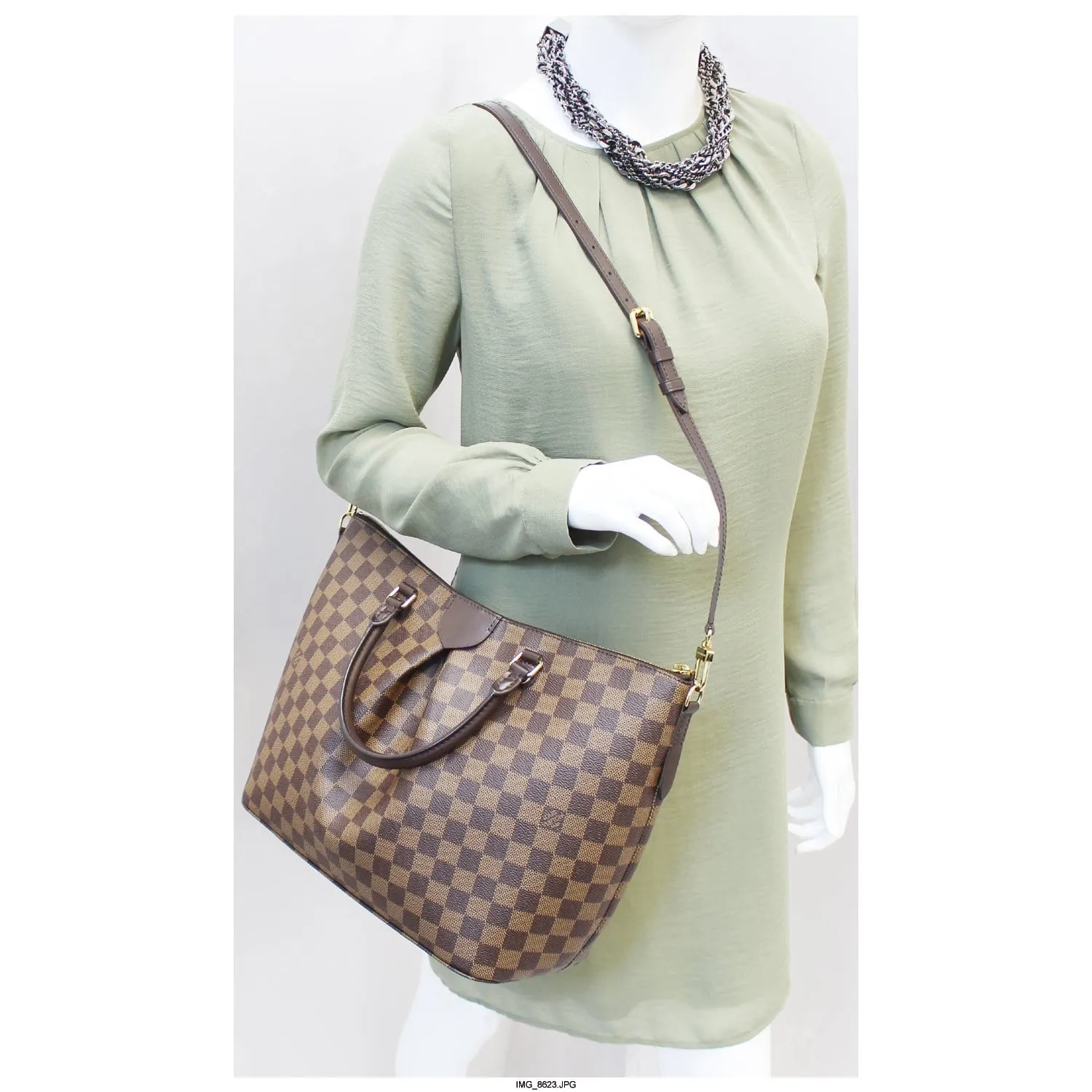 LOUIS VUITTON Siena GM Damier Ebene Shoulder Handbag