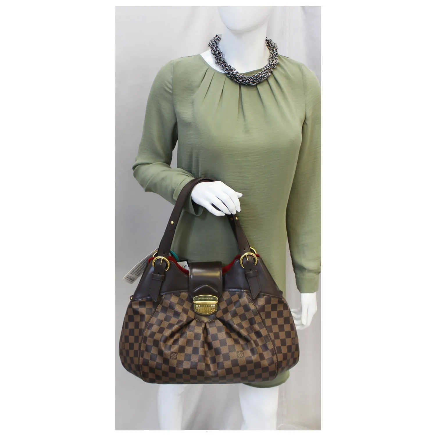 LOUIS VUITTON Sistina GM Damier Ebene Shoulder Handbag