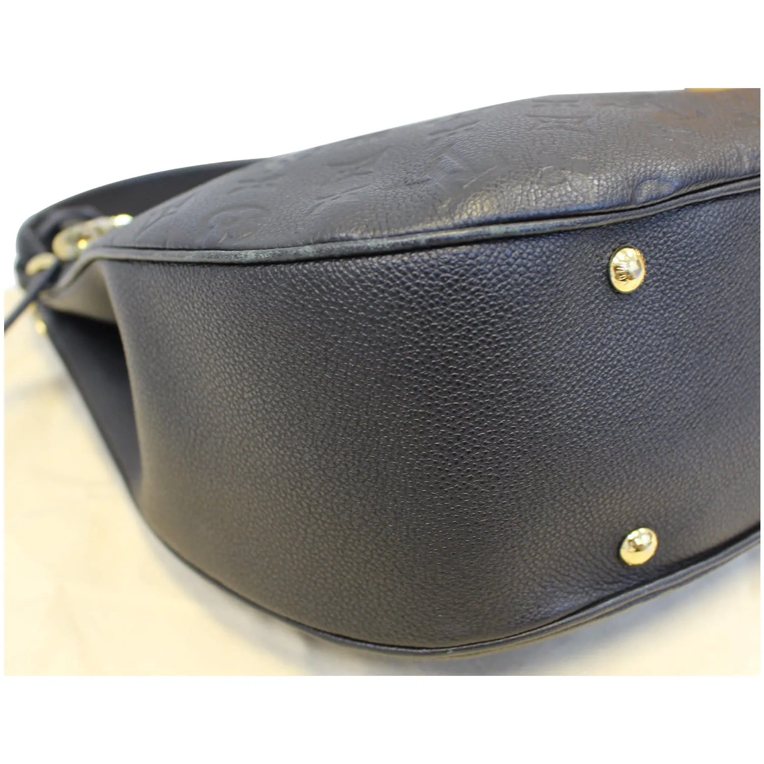 LOUIS VUITTON Spontini Empreinte Leather Shoulder Bag Black