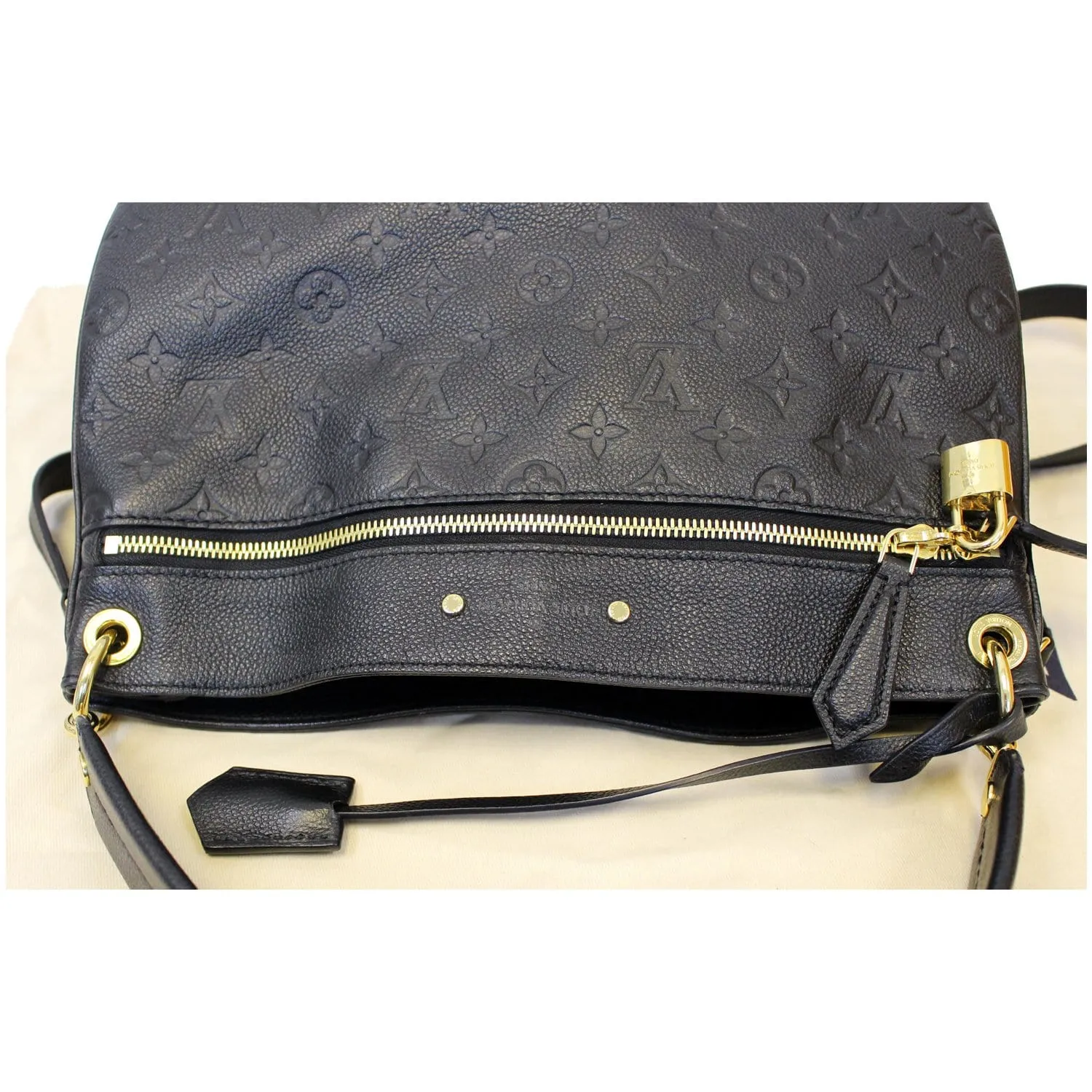 LOUIS VUITTON Spontini Empreinte Leather Shoulder Bag Black