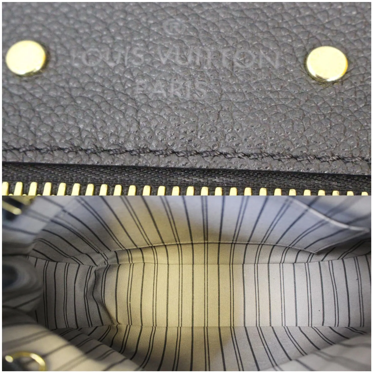 LOUIS VUITTON Spontini Empreinte Leather Shoulder Bag Black