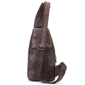 Luxury Men’s Leather Chest Bag Real Cowhide Crossbody Bag