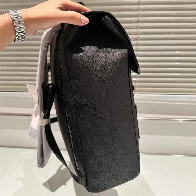 Luxury Womens Big Backpacks Men Designer FLAP Backpack Cowhide Genuine Leather Classic Designers BookBag Plain Back Pack Two Straps Bags CSG23120611-25