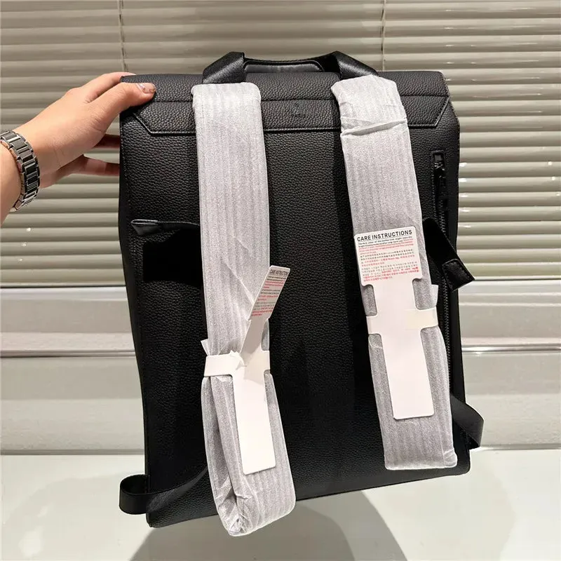 Luxury Womens Big Backpacks Men Designer FLAP Backpack Cowhide Genuine Leather Classic Designers BookBag Plain Back Pack Two Straps Bags CSG23120611-25
