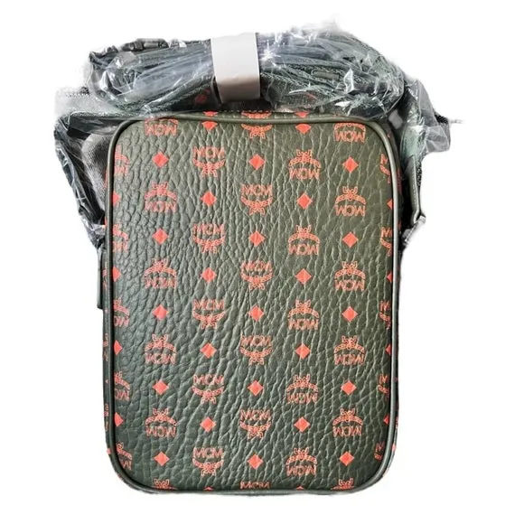 MCM Crossbody In Visetos Aren Green and Orange