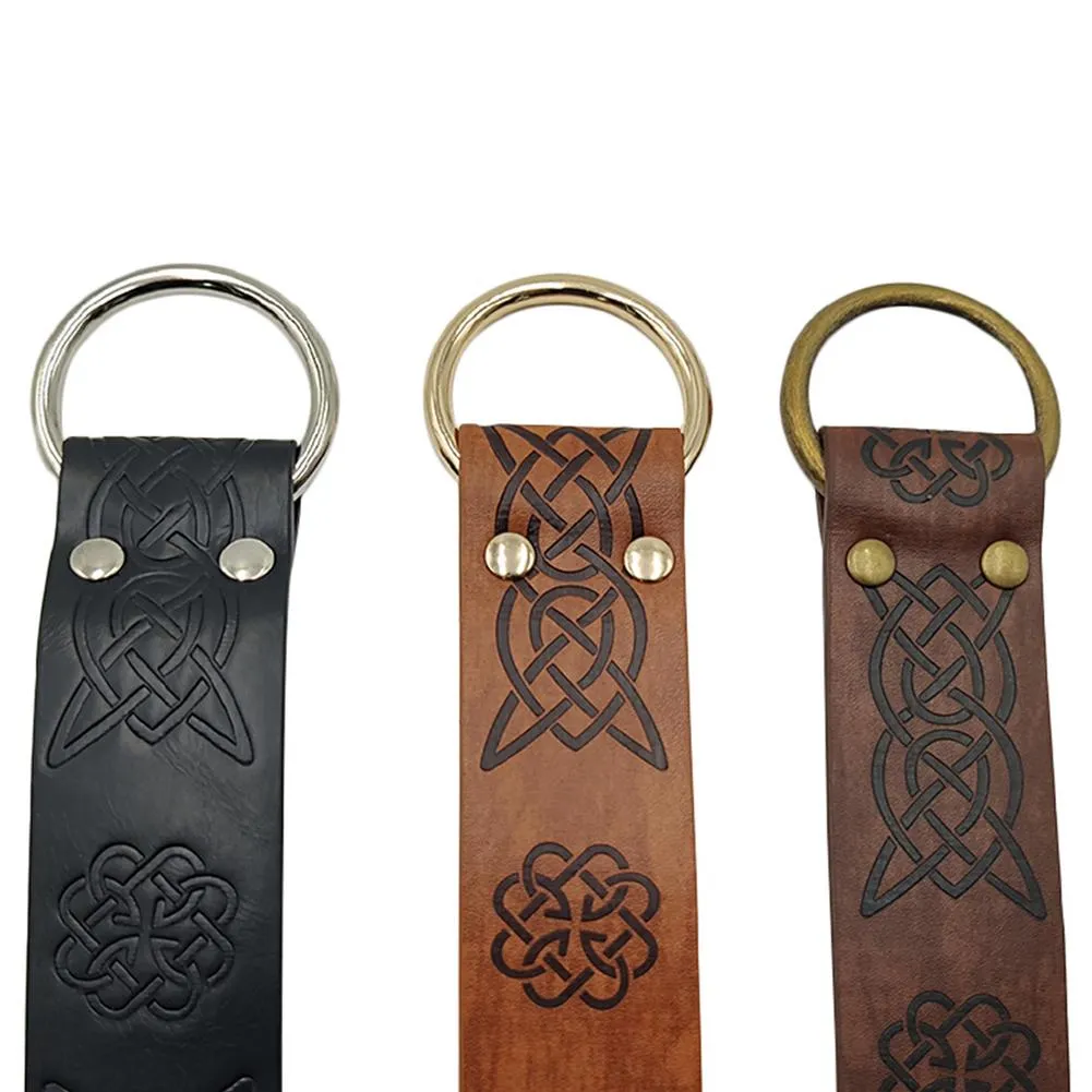 Medieval Embossed Viking Renaissance Knight Buckles Belt Leather Waistband