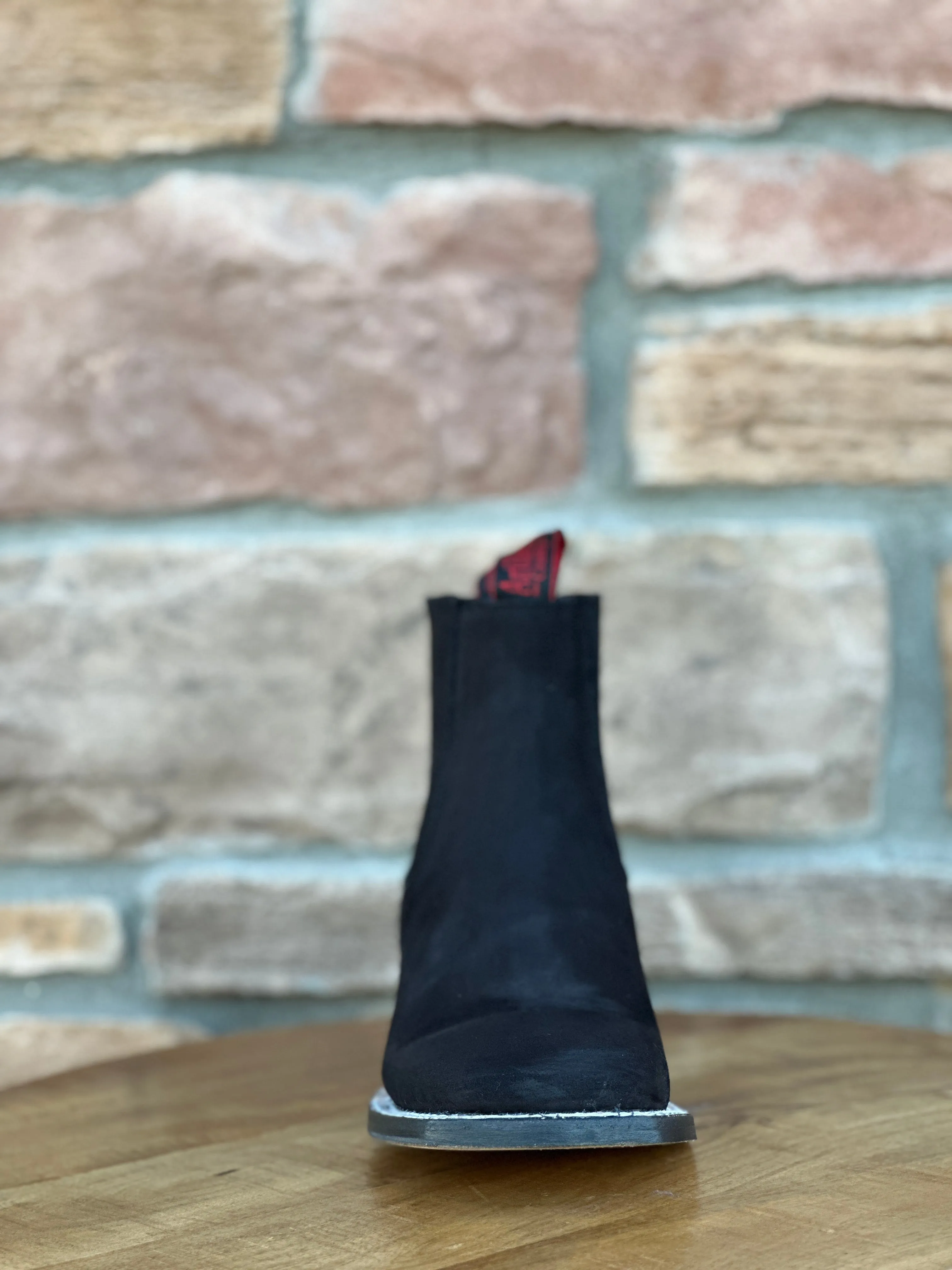 Men Black Nobuck Rodeo Botin