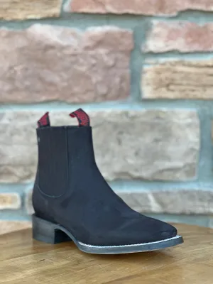 Men Black Nobuck Rodeo Botin