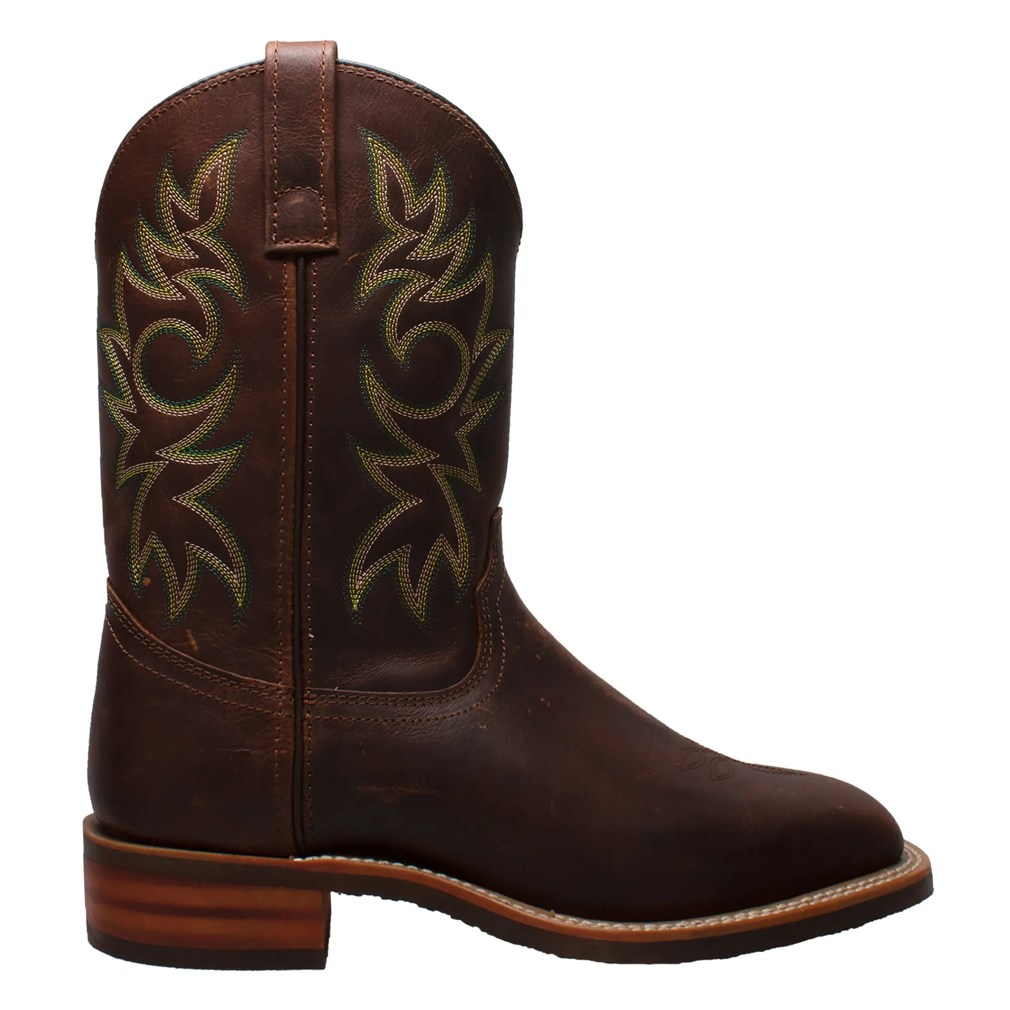 Men's 11" Work Western Square Toe Brown - 9829
