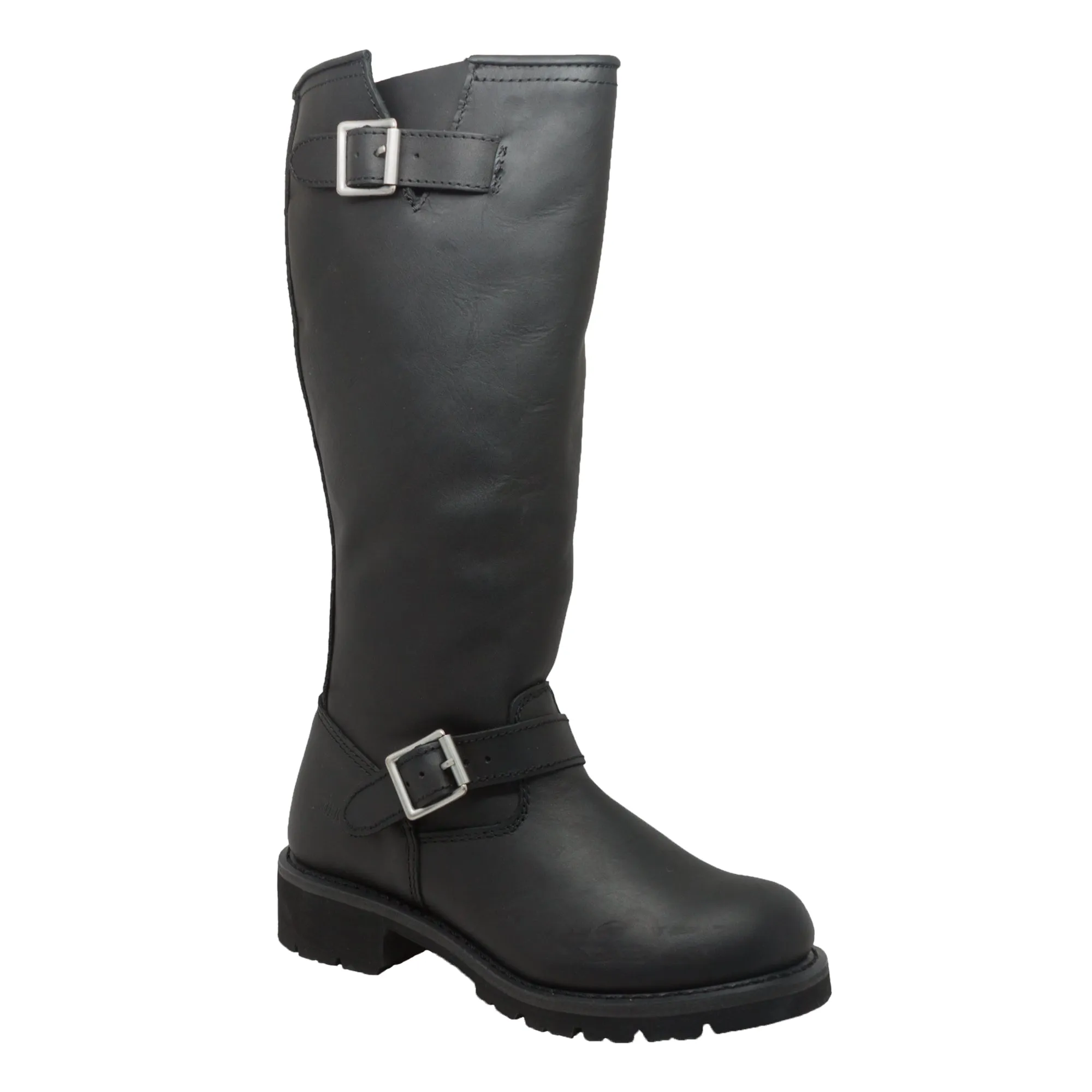 Men's 16" Black Engineer Zipper Biker Boot - 1443Zipper