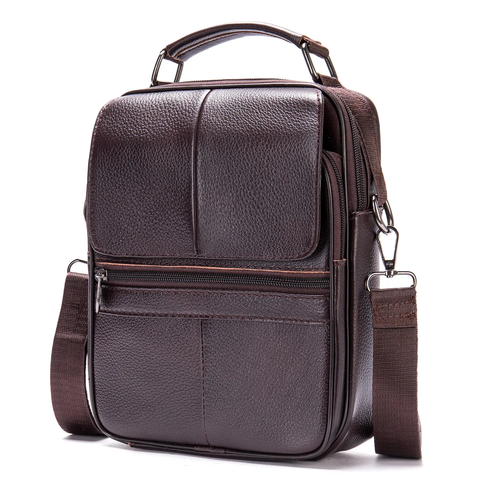 Men's 7.9" iPad Shoulder Bag Soft Cowhide Crossbody Messenger