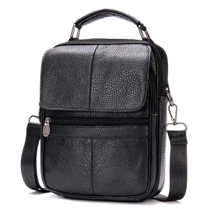 Men's 7.9" iPad Shoulder Bag Soft Cowhide Crossbody Messenger