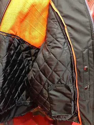 Men's Biker riding reflective skull leather jacket with 2 Gun pockets